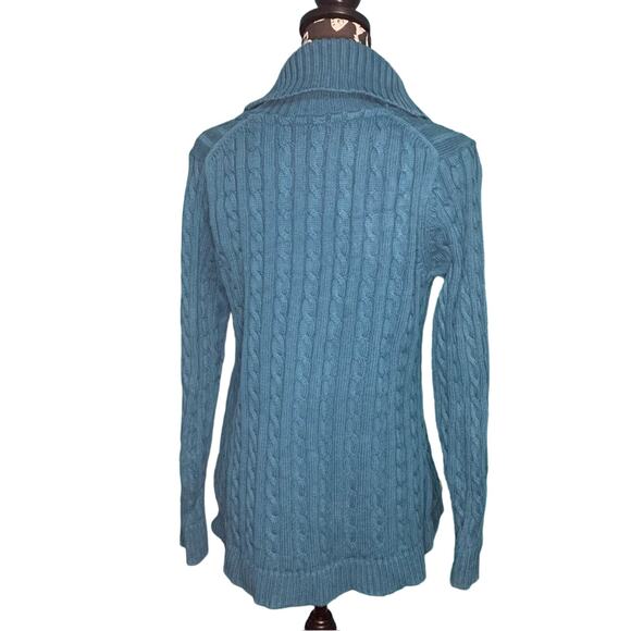LL Bean Cable knit Sweater Cardigan - Picture 2 of 3